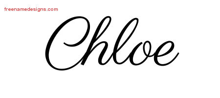 Classic Name Tattoo Designs Chloe Graphic Download