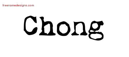 Vintage Writer Name Tattoo Designs Chong Free Lettering