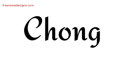 Calligraphic Stylish Name Tattoo Designs Chong Free Graphic