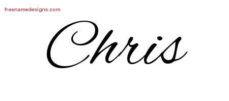 Cursive Name Tattoo Designs Chris Free Graphic