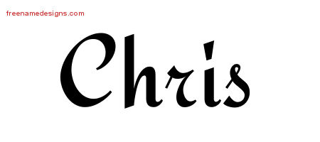Calligraphic Stylish Name Tattoo Designs Chris Free Graphic