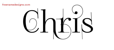 Decorated Name Tattoo Designs Chris Free Lettering