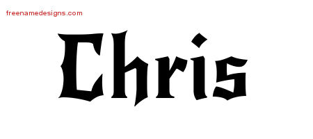 Gothic Name Tattoo Designs Chris Free Graphic