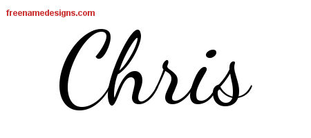 Lively Script Name Tattoo Designs Chris Free Printout