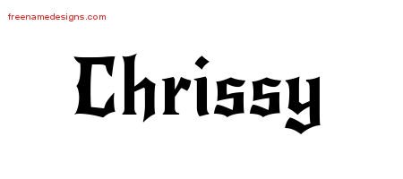 Gothic Name Tattoo Designs Chrissy Free Graphic