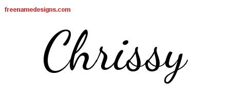Lively Script Name Tattoo Designs Chrissy Free Printout