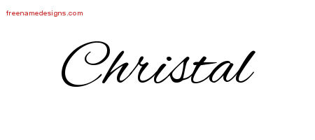 Cursive Name Tattoo Designs Christal Download Free