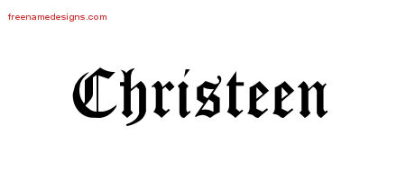 Blackletter Name Tattoo Designs Christeen Graphic Download