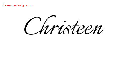 Calligraphic Name Tattoo Designs Christeen Download Free