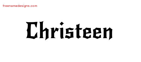 Gothic Name Tattoo Designs Christeen Free Graphic