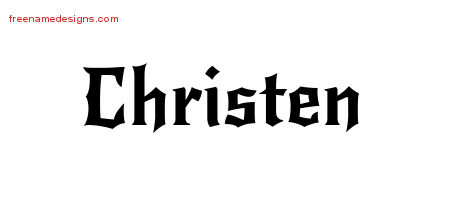 Gothic Name Tattoo Designs Christen Free Graphic