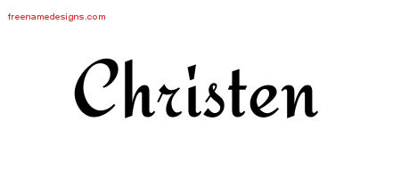 Calligraphic Stylish Name Tattoo Designs Christen Download Free