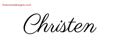 Classic Name Tattoo Designs Christen Graphic Download