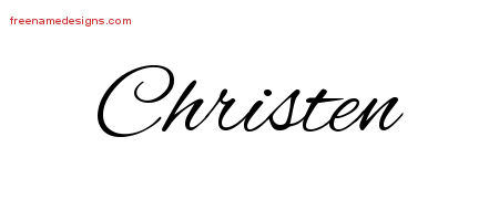 Cursive Name Tattoo Designs Christen Download Free