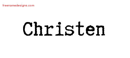 Typewriter Name Tattoo Designs Christen Free Download