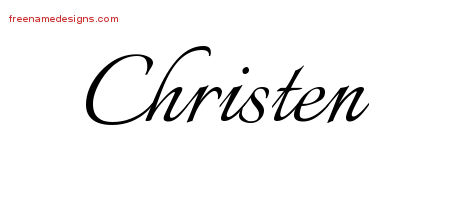 Calligraphic Name Tattoo Designs Christen Download Free
