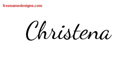 Lively Script Name Tattoo Designs Christena Free Printout