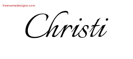Calligraphic Name Tattoo Designs Christi Download Free