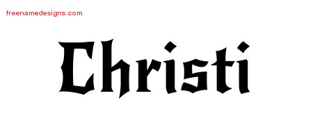 Gothic Name Tattoo Designs Christi Free Graphic