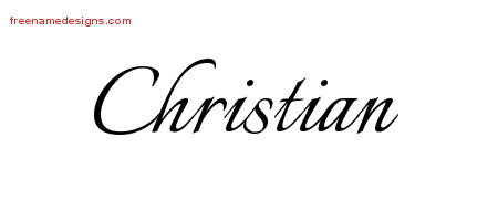 Calligraphic Name Tattoo Designs Christian Free Graphic
