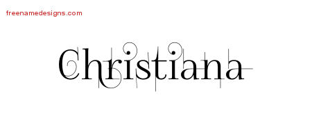 Decorated Name Tattoo Designs Christiana Free