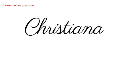 Classic Name Tattoo Designs Christiana Graphic Download