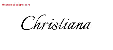 Calligraphic Name Tattoo Designs Christiana Download Free
