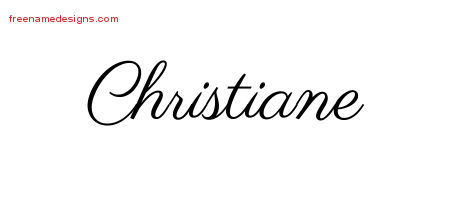 Classic Name Tattoo Designs Christiane Graphic Download