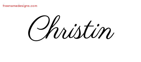 Classic Name Tattoo Designs Christin Graphic Download