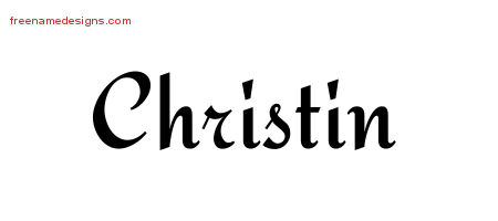 Calligraphic Stylish Name Tattoo Designs Christin Download Free