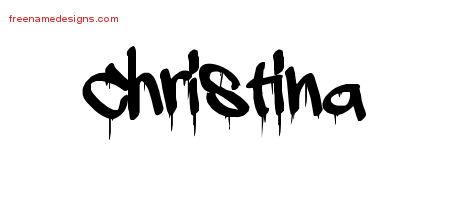 Graffiti Name Tattoo Designs Christina Free Lettering