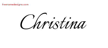 Calligraphic Name Tattoo Designs Christina Download Free