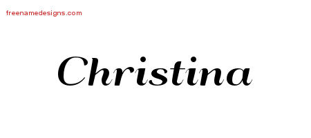 Art Deco Name Tattoo Designs Christina Printable
