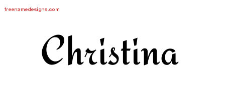 Calligraphic Stylish Name Tattoo Designs Christina Download Free