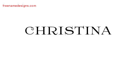 Flourishes Name Tattoo Designs Christina Printable