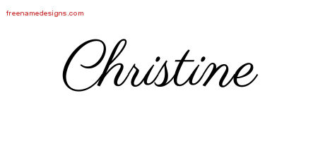 Classic Name Tattoo Designs Christine Graphic Download