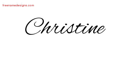Cursive Name Tattoo Designs Christine Download Free