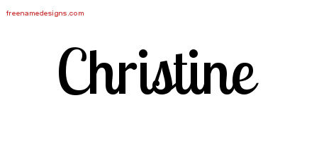 Handwritten Name Tattoo Designs Christine Free Download