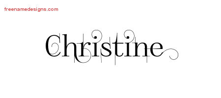 Decorated Name Tattoo Designs Christine Free