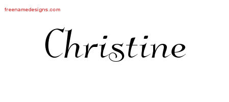 Elegant Name Tattoo Designs Christine Free Graphic