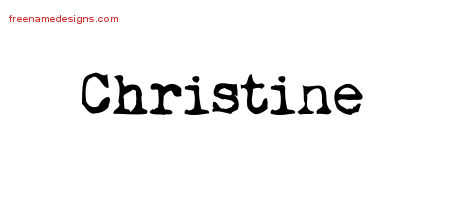 Vintage Writer Name Tattoo Designs Christine Free Lettering