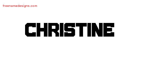 Titling Name Tattoo Designs Christine Free Printout