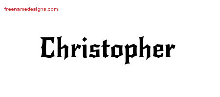 Gothic Name Tattoo Designs Christopher Free Graphic
