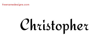 Calligraphic Stylish Name Tattoo Designs Christopher Free Graphic