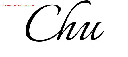 Calligraphic Name Tattoo Designs Chu Download Free