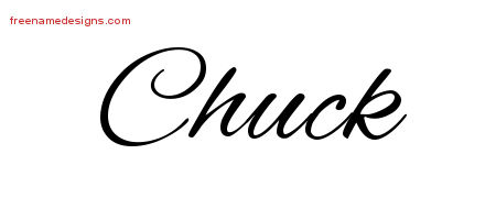 Cursive Name Tattoo Designs Chuck Free Graphic