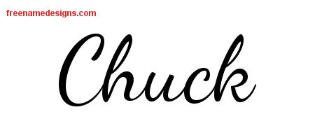 Lively Script Name Tattoo Designs Chuck Free Download