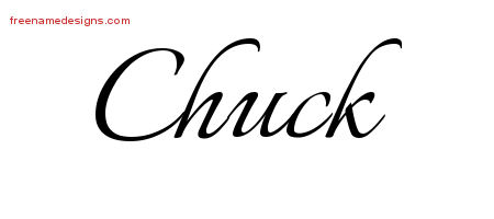 Calligraphic Name Tattoo Designs Chuck Free Graphic
