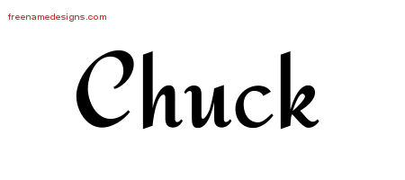 Calligraphic Stylish Name Tattoo Designs Chuck Free Graphic