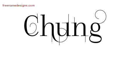 Decorated Name Tattoo Designs Chung Free